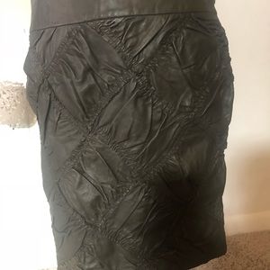 Kenneth Cole Ruffled leather mini skirt